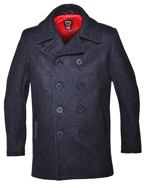 740C - Leather Trim Peacoat